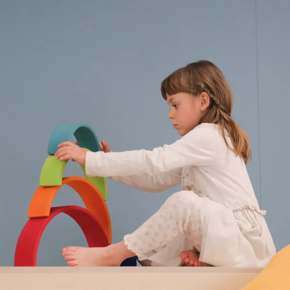 Arc-en-ciel en bois multicolore --HOPTOYS Discount