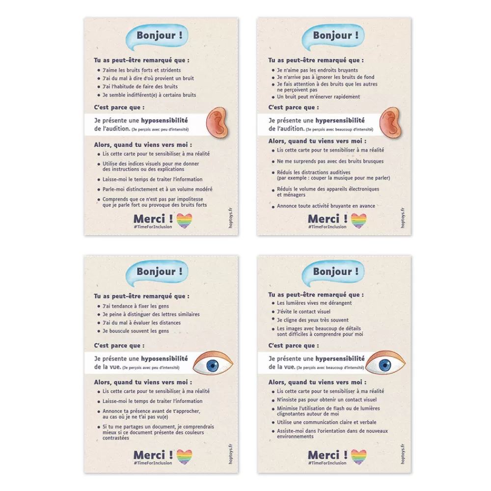 Des conseils pour s'écouter, fiches pour le profil sensoriel-HOPTOYS Shop